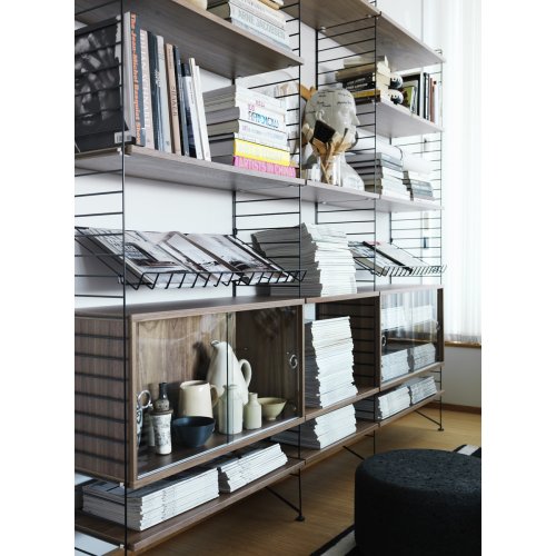 Pack 2 portants muraux au sol 200 x 30 cm - Noir